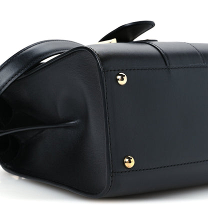 Mini Calfskin Satchel Bag - Black