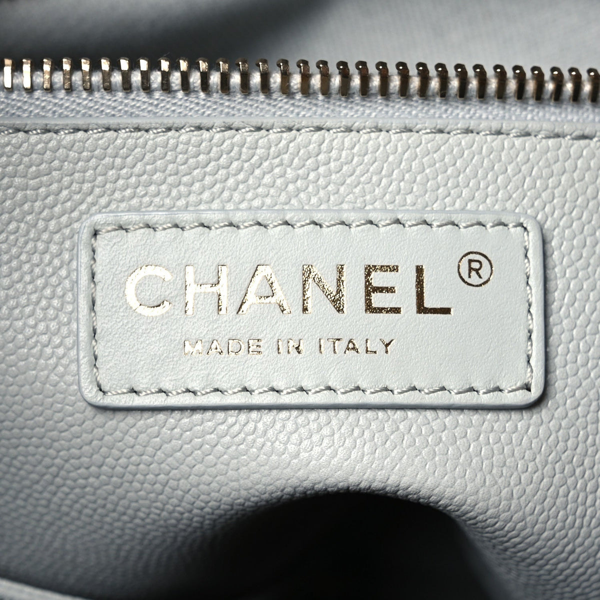 Small Quilted Caviar Tote Bag - Grey