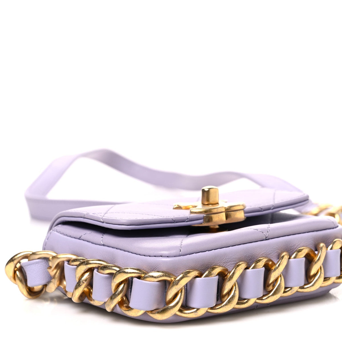 Mini Quilted Calfskin Handbag - Purple