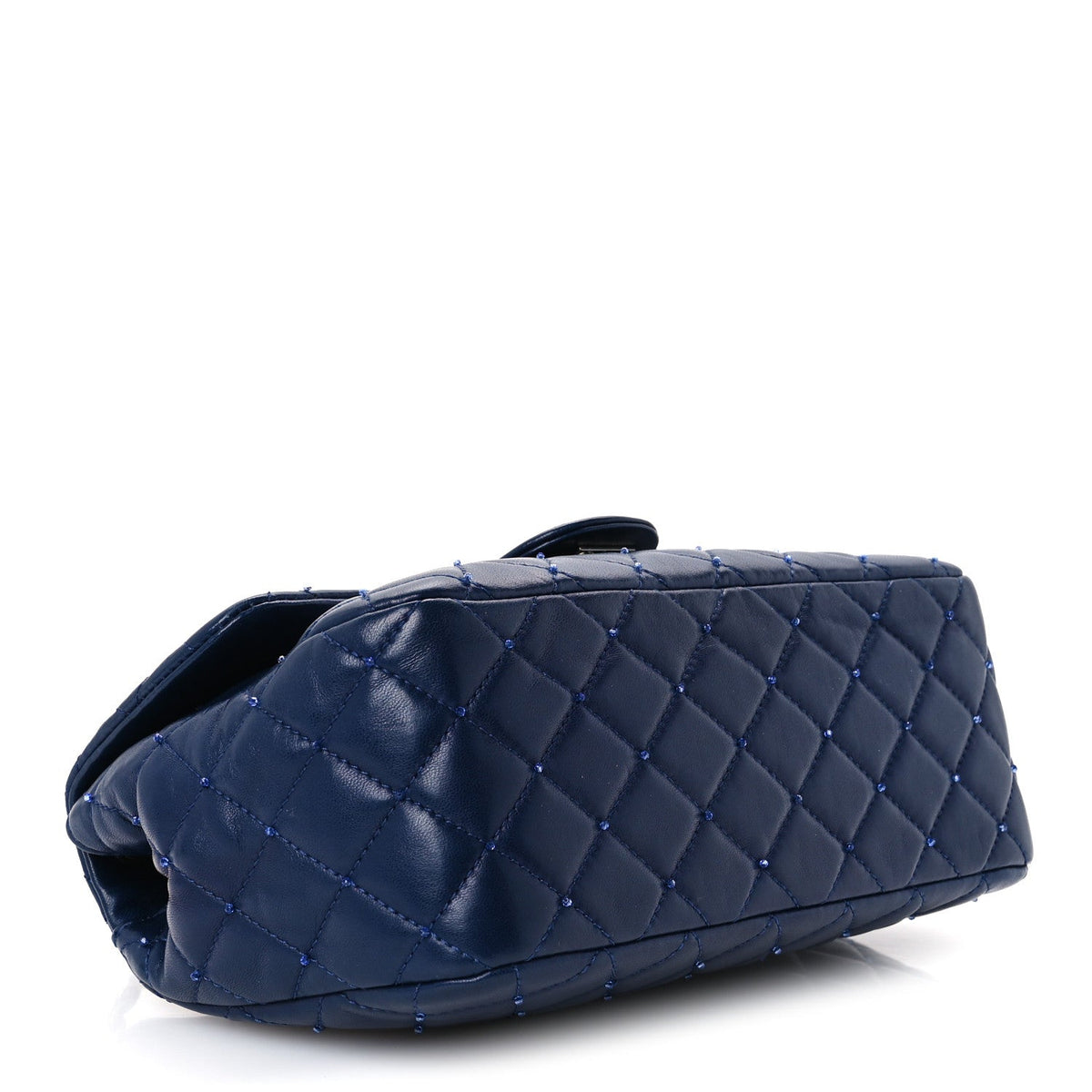 Quilted Lambskin Flap Shoulder Bag - Blue