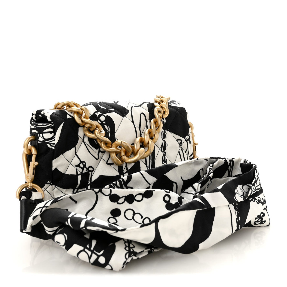 Mini Canvas Flap Shoulder Bag - White