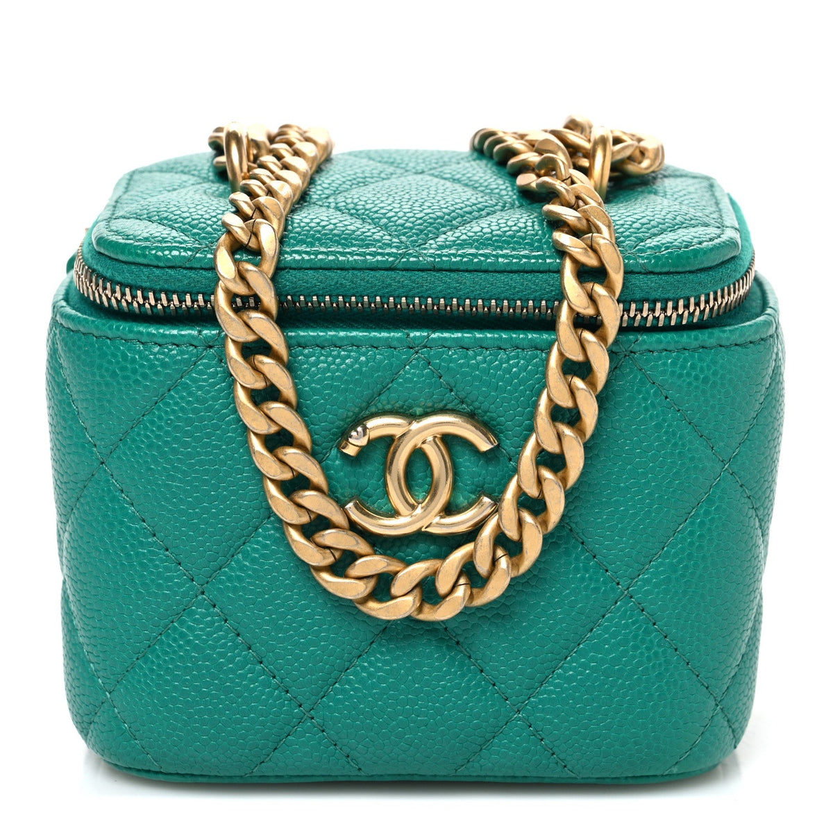 Mini Quilted Caviar Handbag - Green