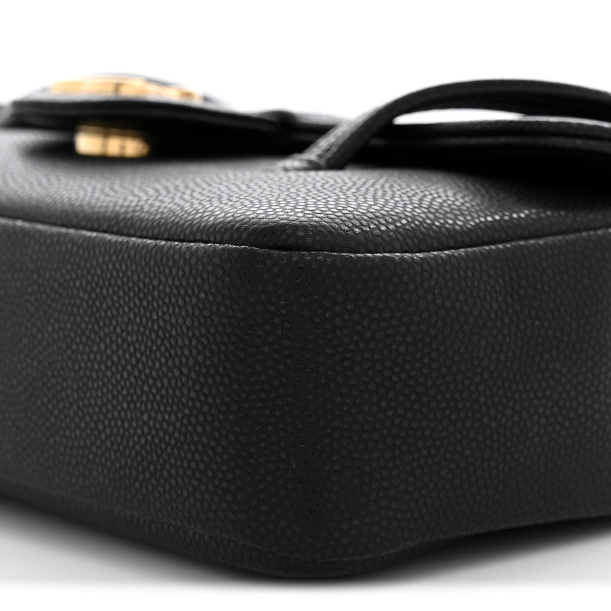 Mini Caviar Shoulder Bag - Black