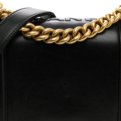 Mini Calfskin Flap Shoulder Bag - Black