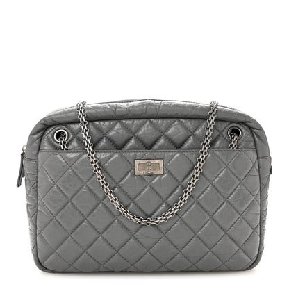 Large Quilted Calfskin Handbag - Grey