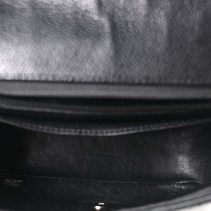 Mini Quilted Caviar Flap Shoulder Bag - Black
