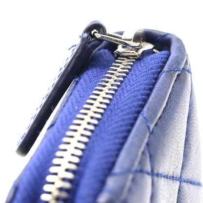 Quilted Lambskin Wallet Bag - Blue