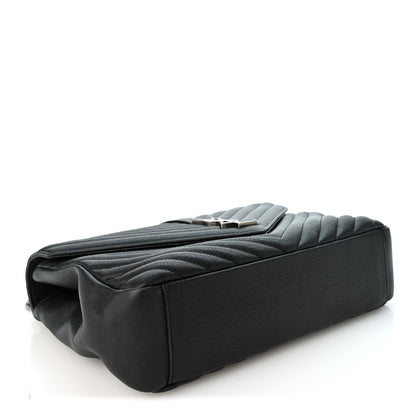 Large Sheepskin Satchel Bag - Black