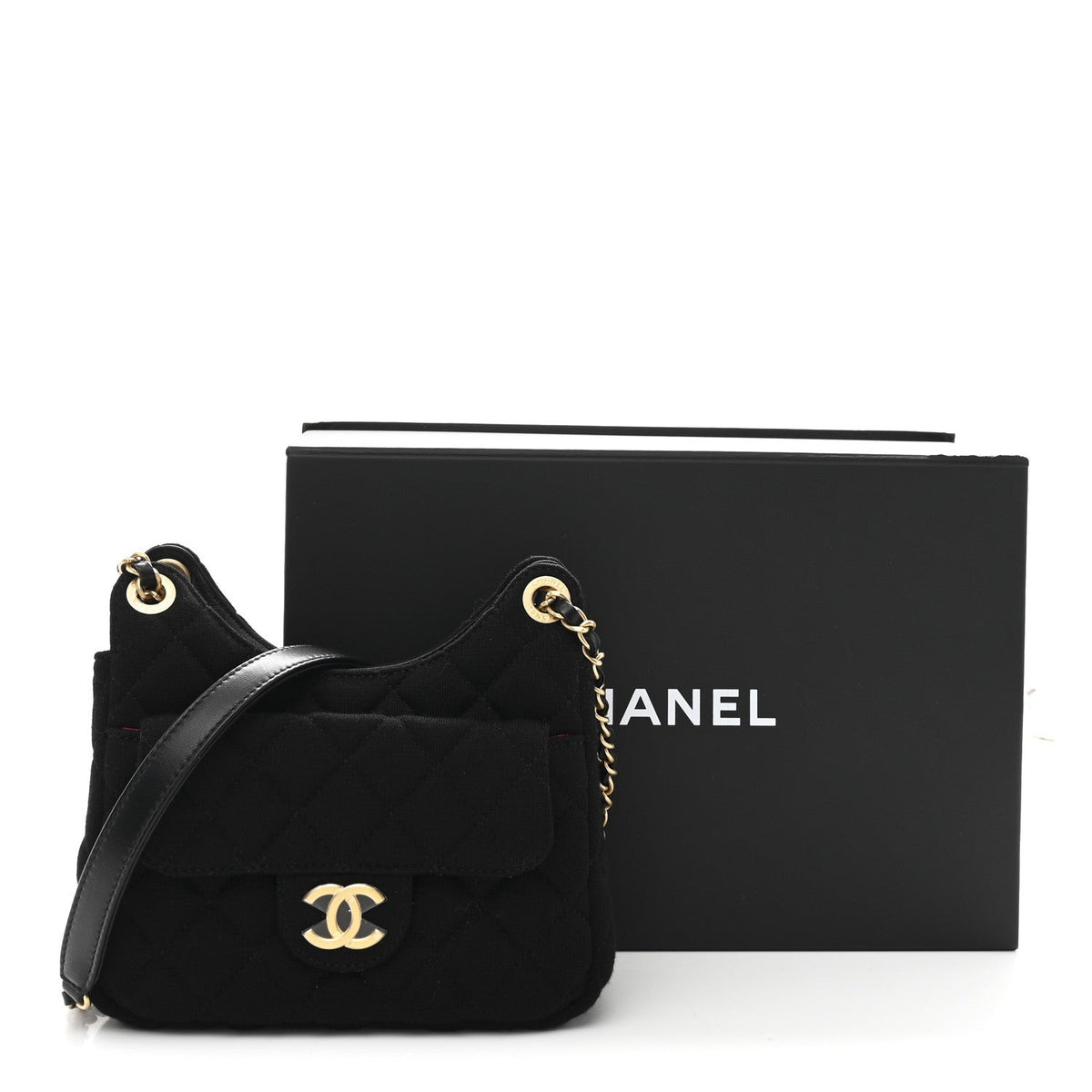 Small Quilted Hobo Bag - Black