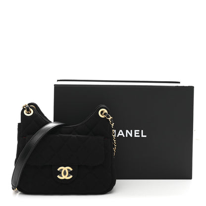 Small Quilted Hobo Bag - Black