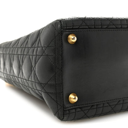 Large Lambskin Handbag - Black