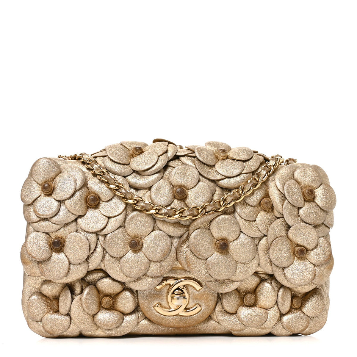 Mini Quilted Lambskin Flap Shoulder Bag - Gold