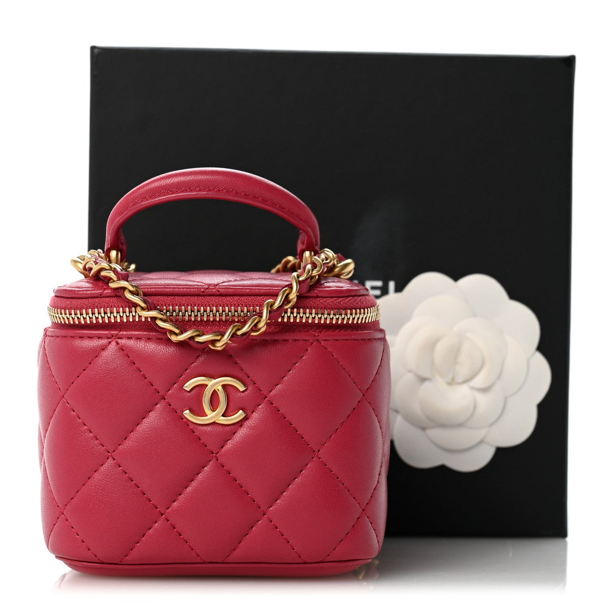Mini Quilted Lambskin Handbag - Pink