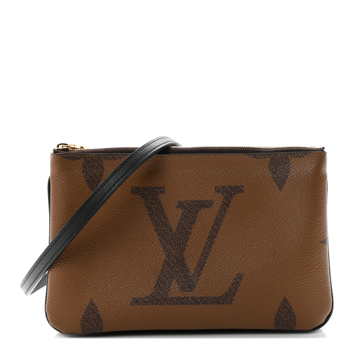 Reverse Monogram Giant Double Zip Pochet Handbag
