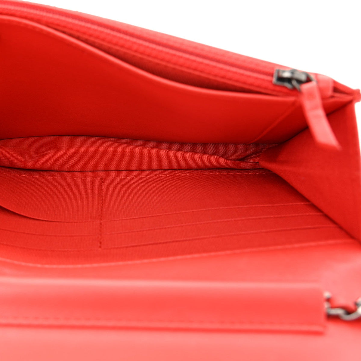Quilted Lambskin Wallet Bag - Red
