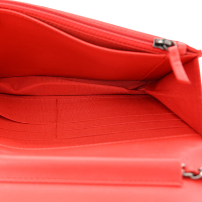 Quilted Lambskin Wallet Bag - Red