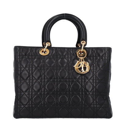 Large Lambskin Handbag - Black