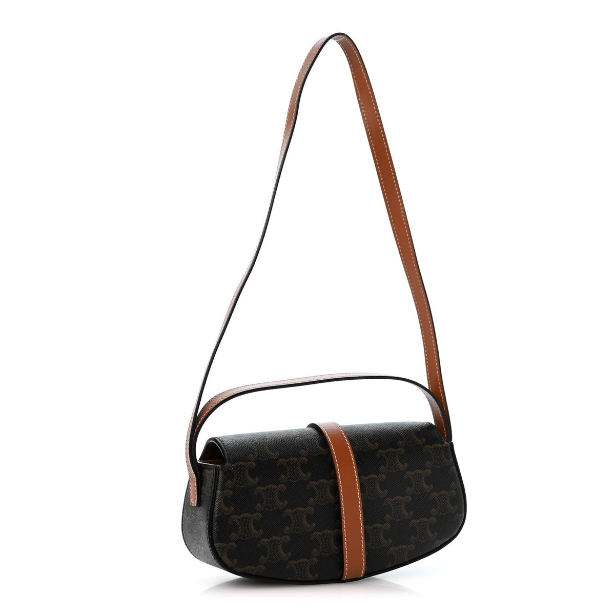 Calfskin Canvas Clutch Bag - Tan