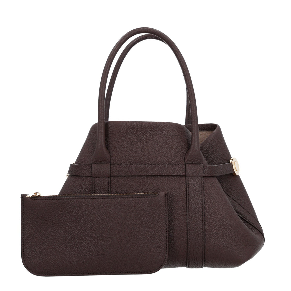 Small Calfskin Tote Bag - Brown