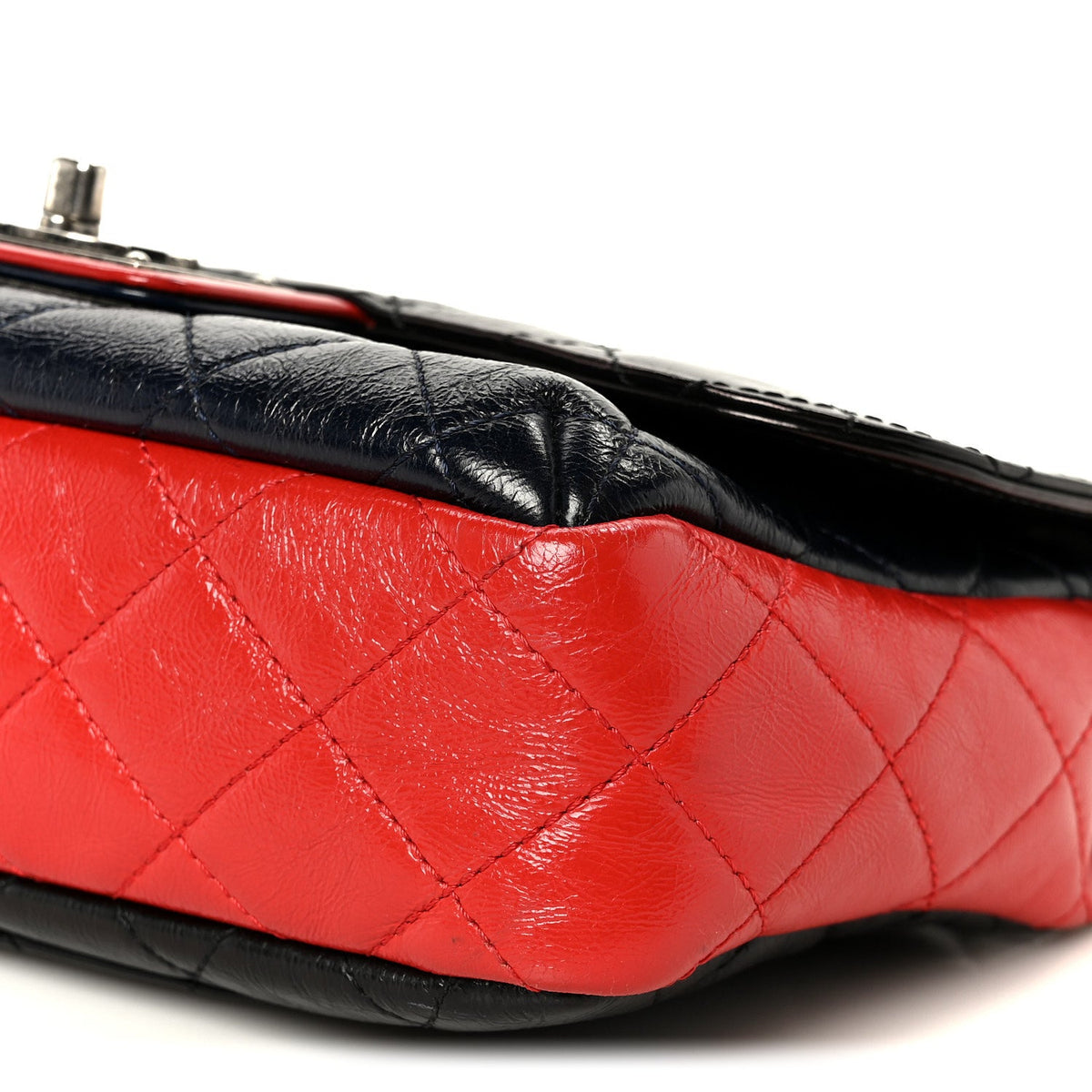 Quilted Goatskin Flap Shoulder Bag - Black