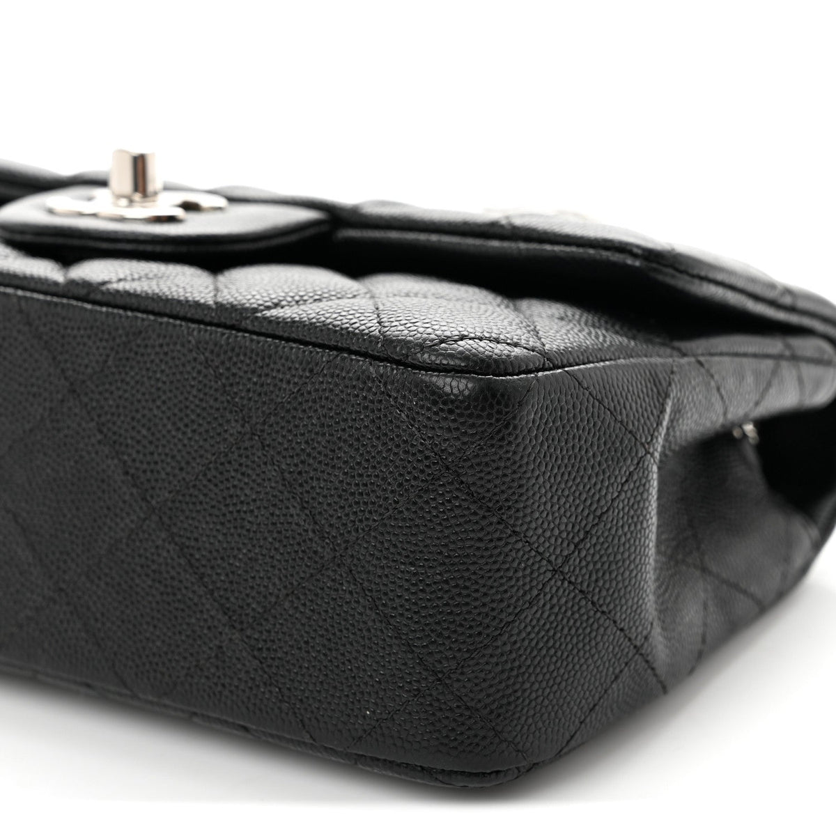 Mini Quilted Caviar Flap Shoulder Bag - Tan