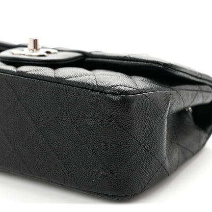 Mini Quilted Caviar Flap Shoulder Bag - Tan
