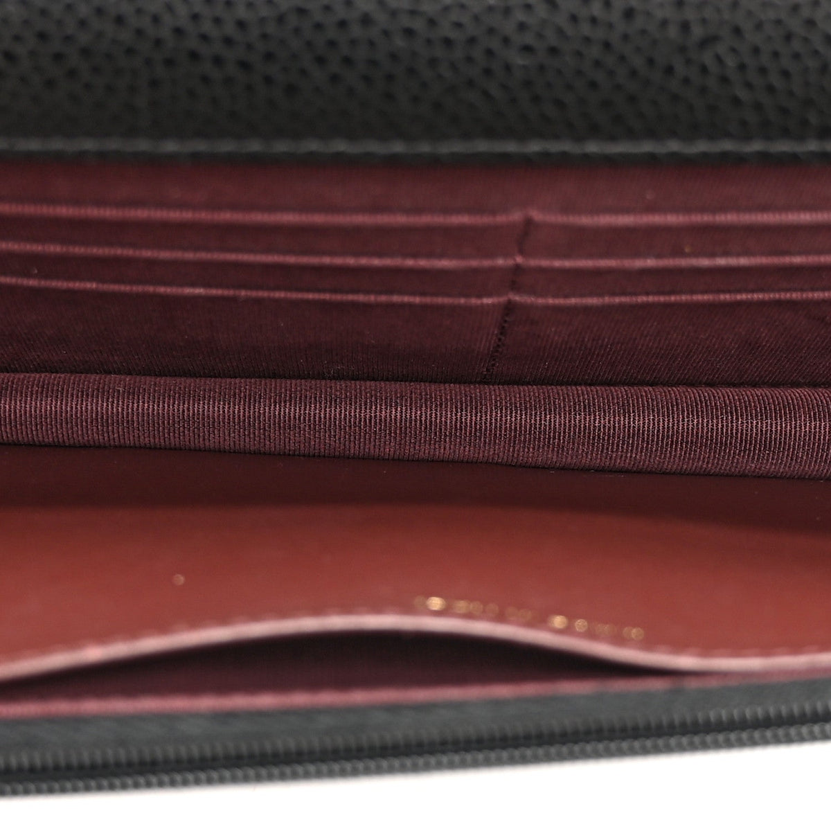 Quilted Caviar Wallet Bag - Black
