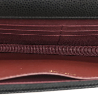 Quilted Caviar Wallet Bag - Black