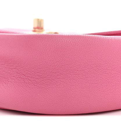 Goatskin Flap Shoulder Bag - Pink