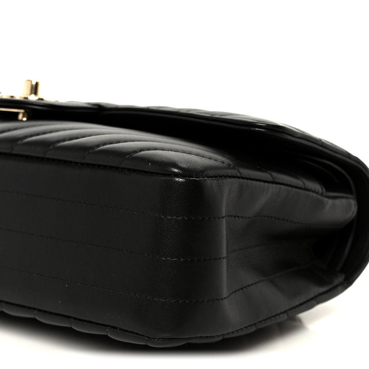 Medium Quilted Lambskin Flap Shoulder Bag - Black