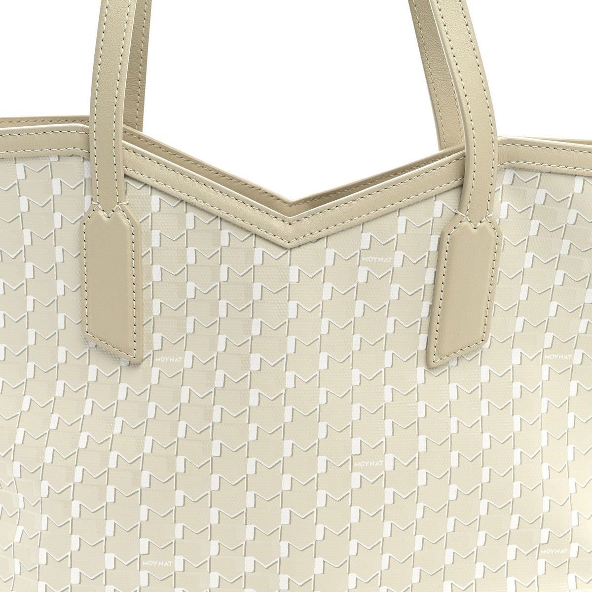 Calfskin Canvas Tote Bag - Beige