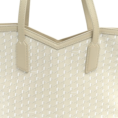 Calfskin Canvas Tote Bag - Beige