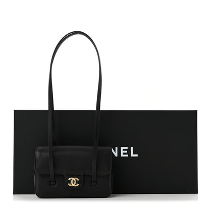 Mini Caviar Shoulder Bag - Black