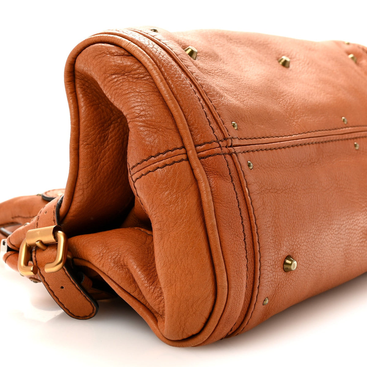 Medium Calfskin Satchel Bag - Brown