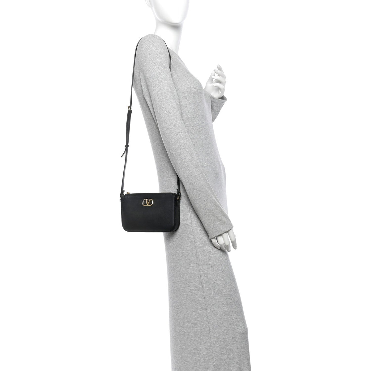 Mini Calfskin Crossbody Bag - Black