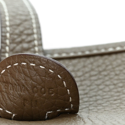Taurillon Clemence Evelyne Iii Pm Etoupe Handbag