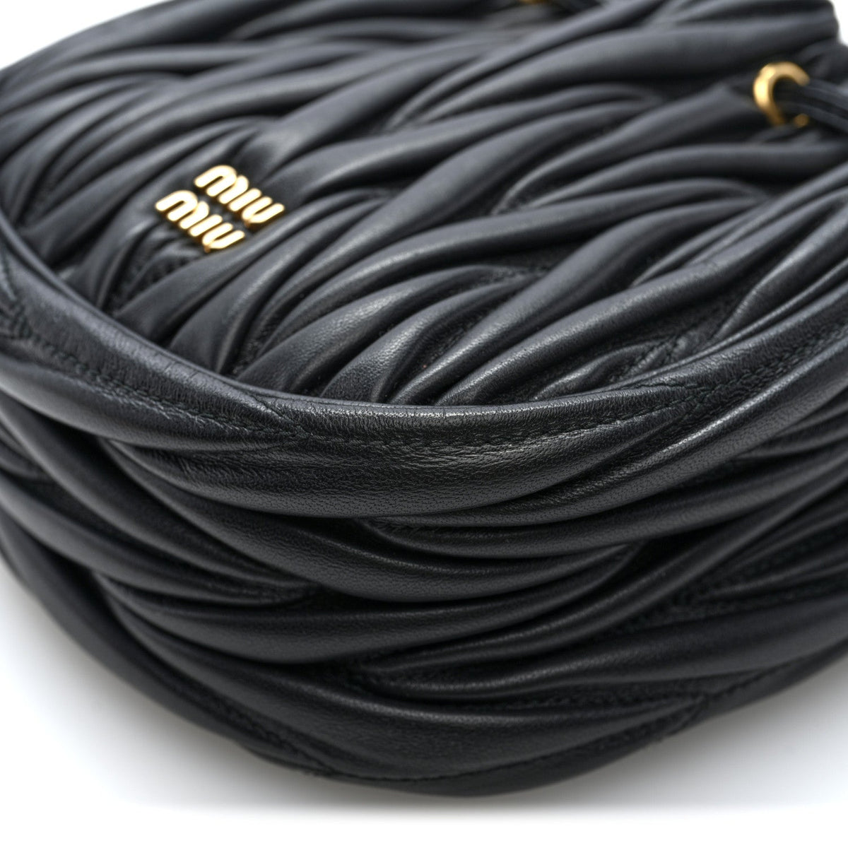 Mini Nappa Bucket Bag - Black