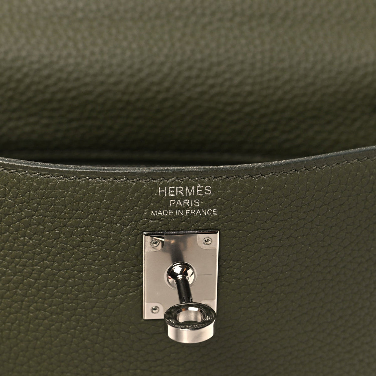 Togo Kelly Retourne 25 Vert Veronesse Handbag
