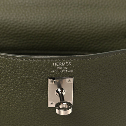 Togo Kelly Retourne 25 Vert Veronesse Handbag