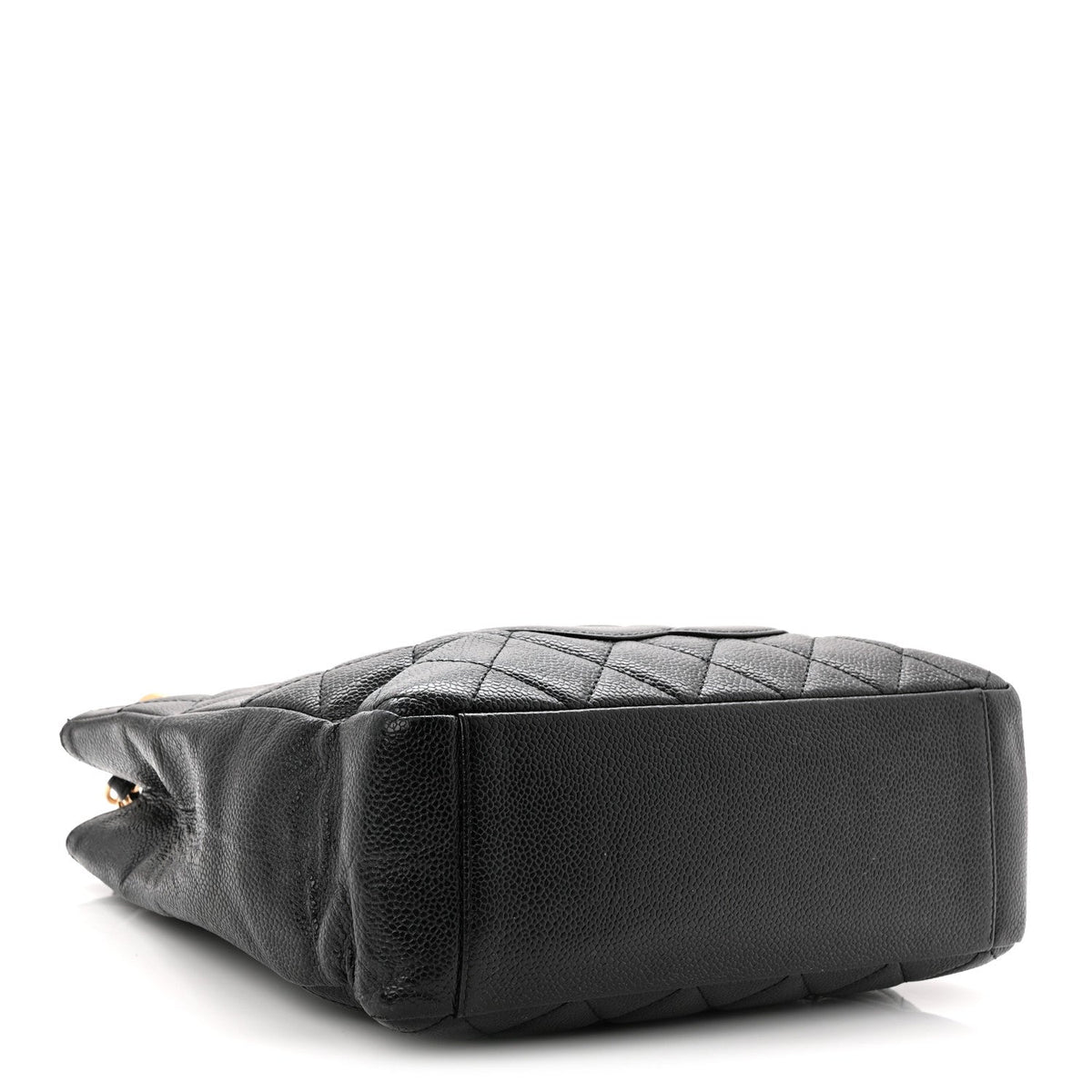 Quilted Caviar Tote Bag - Black