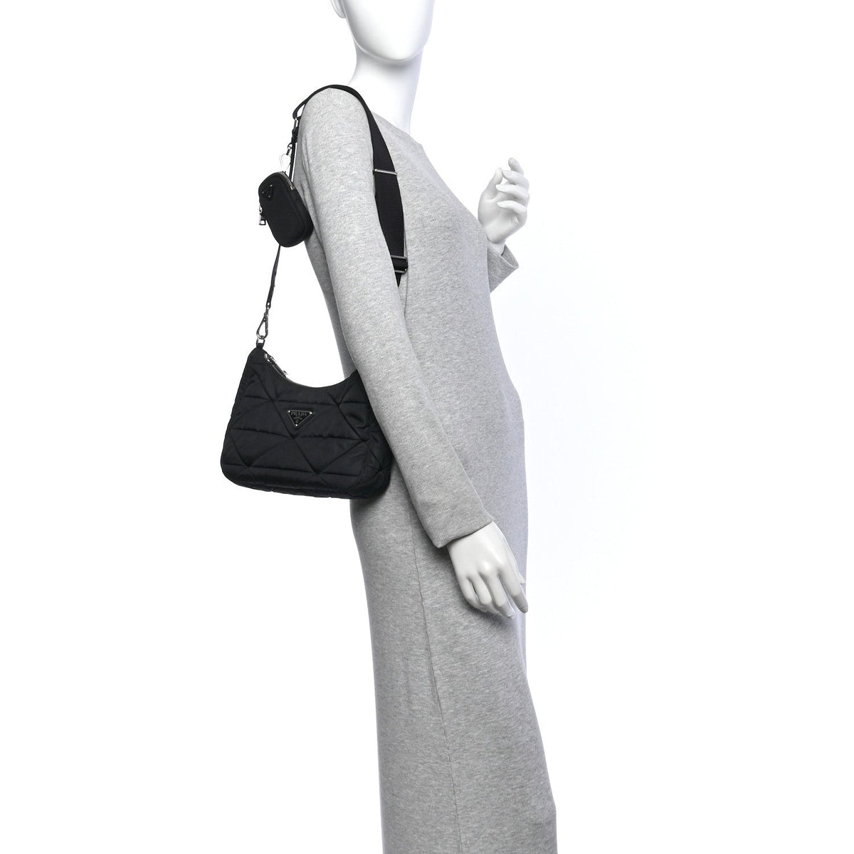 Nylon Shoulder Bag - Black