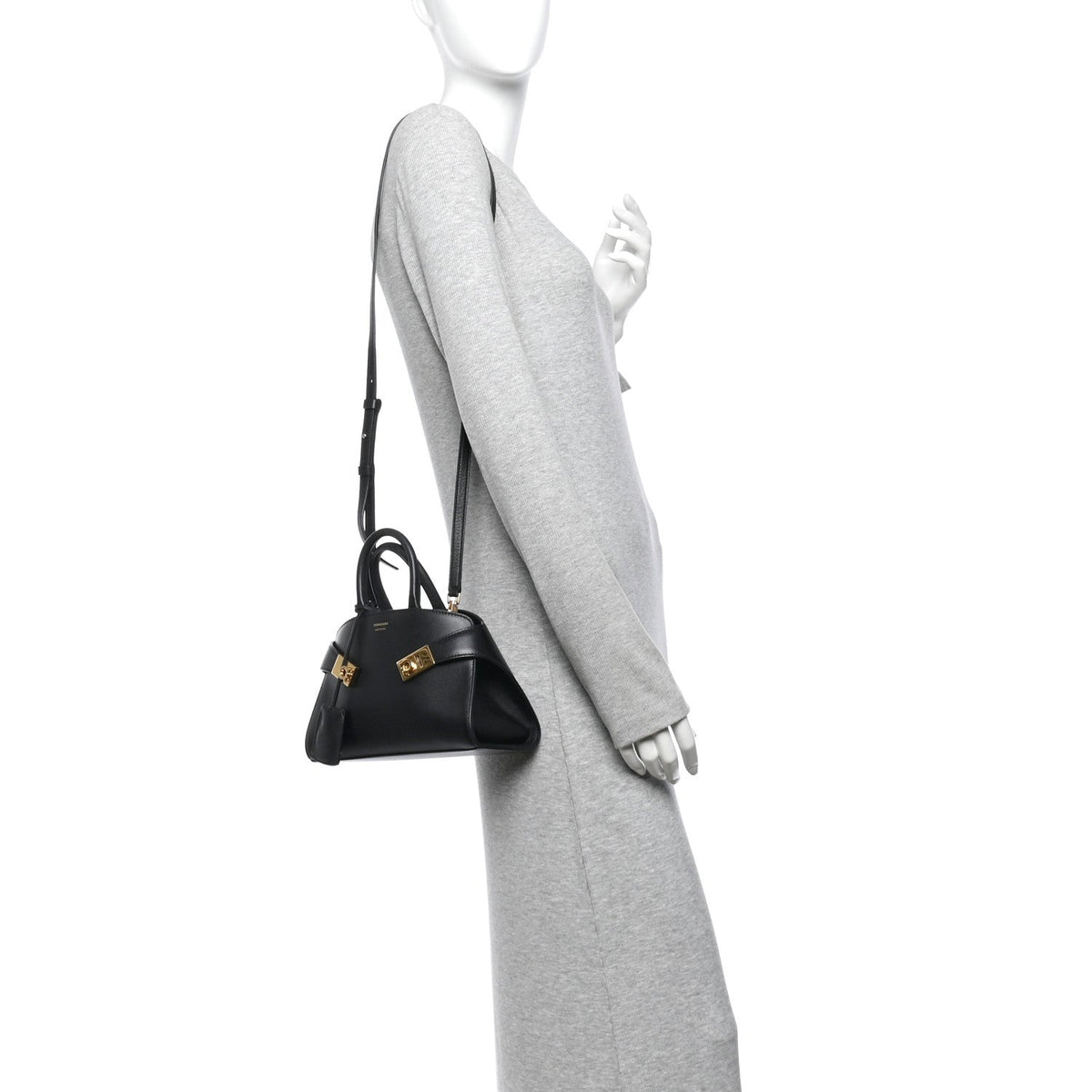 Mini Calfskin Handbag - Black
