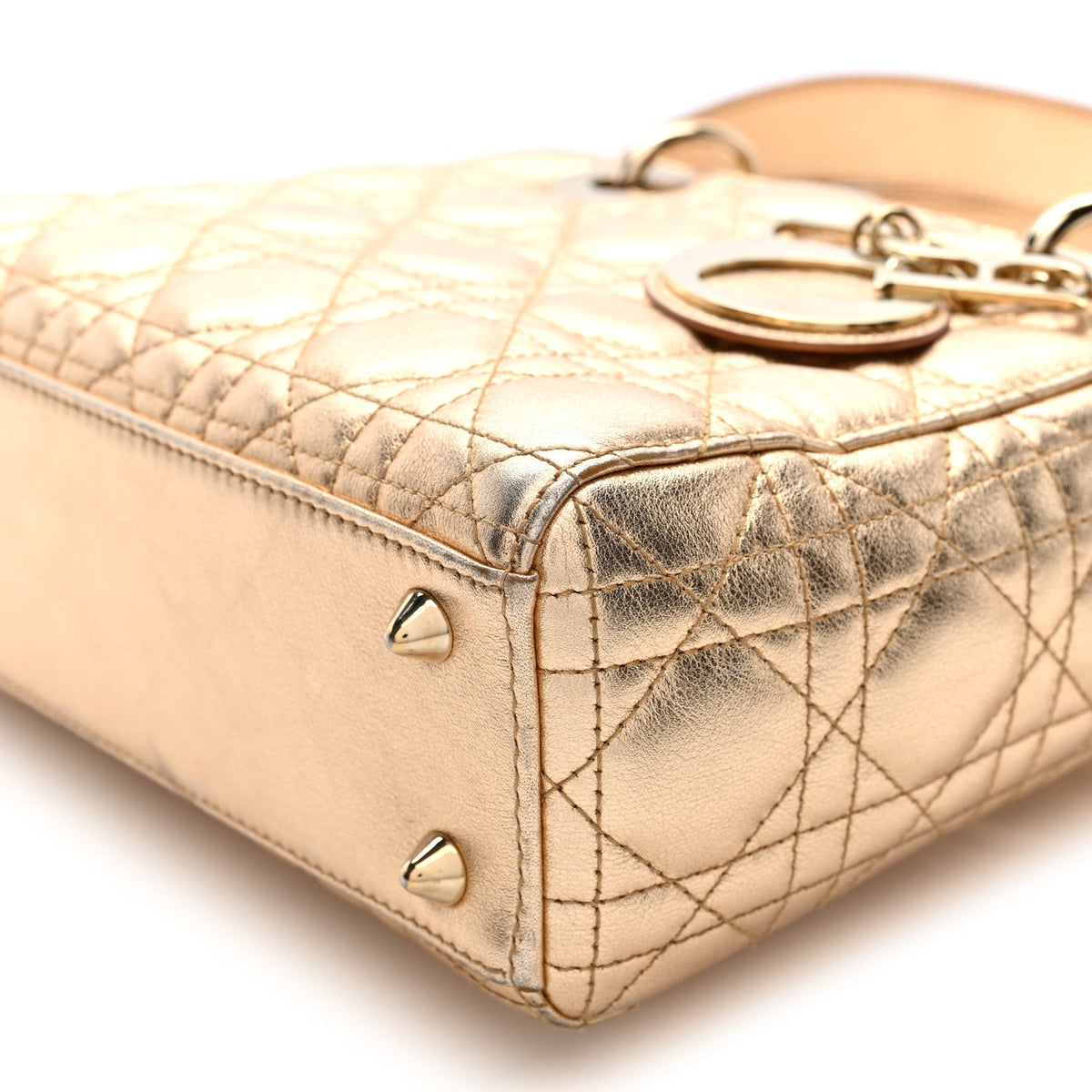 Small Lambskin Handbag - Gold