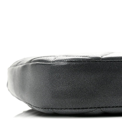 Quilted Lambskin Hobo Bag - Grey