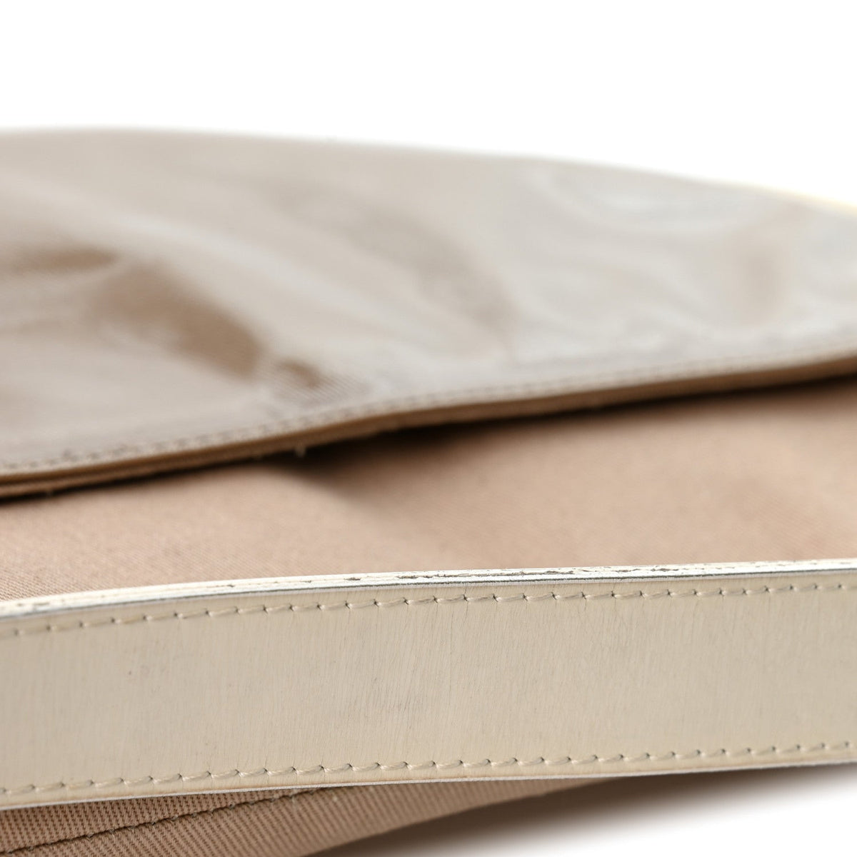 Calfskin Canvas Handbag - Beige
