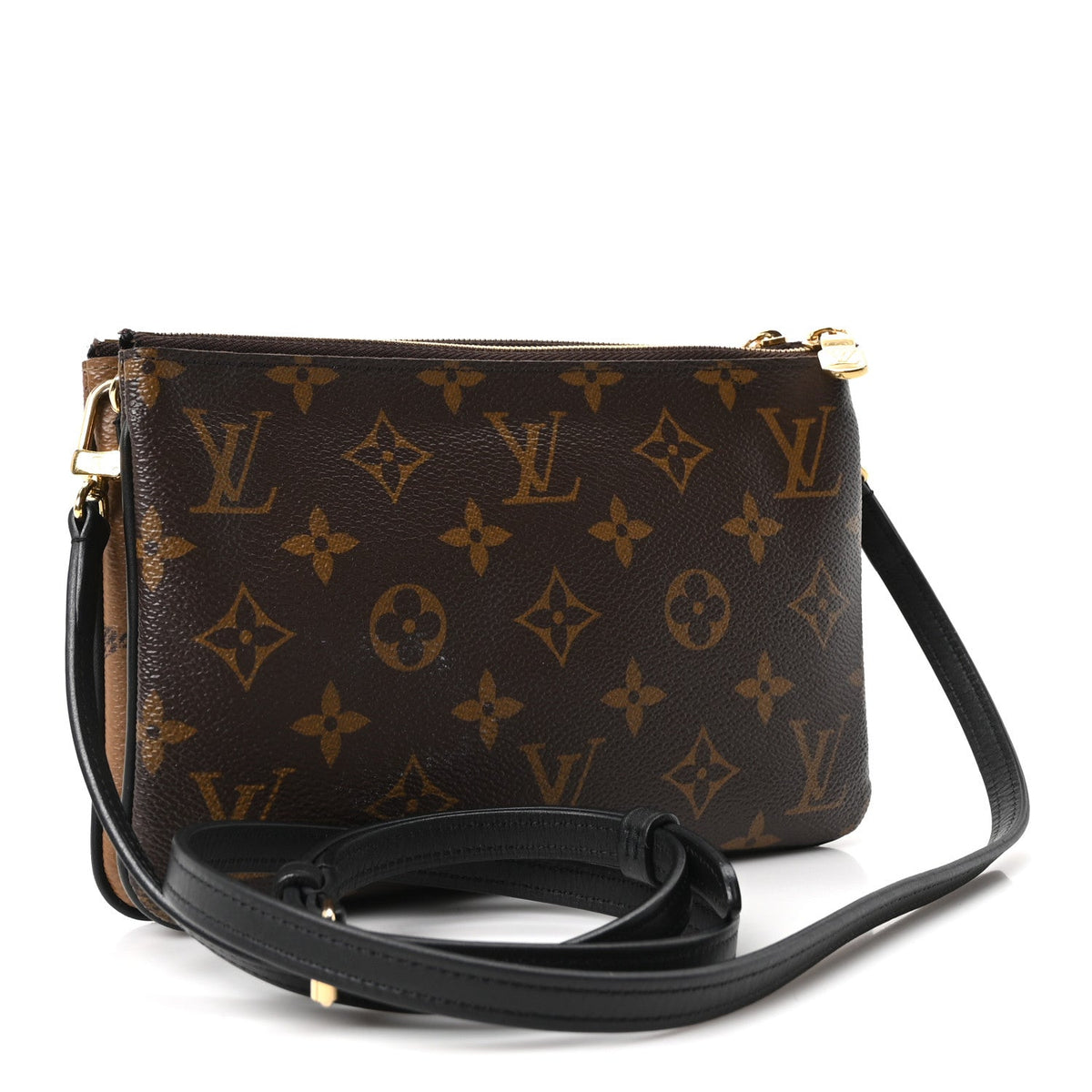 Reverse Monogram Giant Double Zip Pochet Handbag
