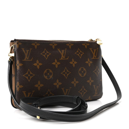 Reverse Monogram Giant Double Zip Pochet Handbag