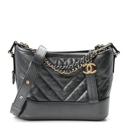Small Quilted Calfskin Hobo Bag - Grey