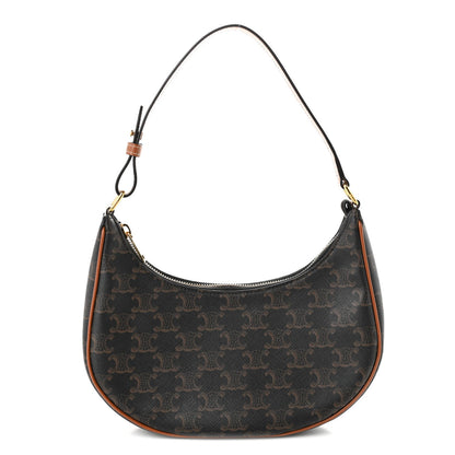 Calfskin Canvas Shoulder Bag - Tan