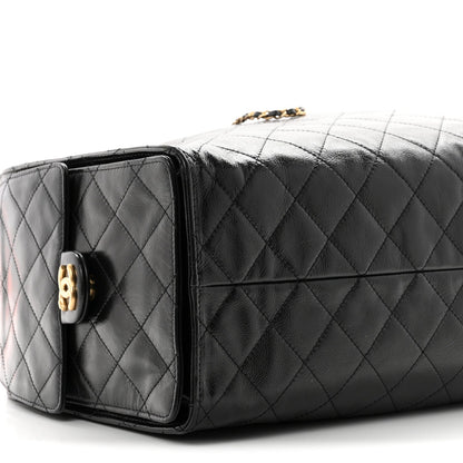 Medium Quilted Calfskin Handbag - Black